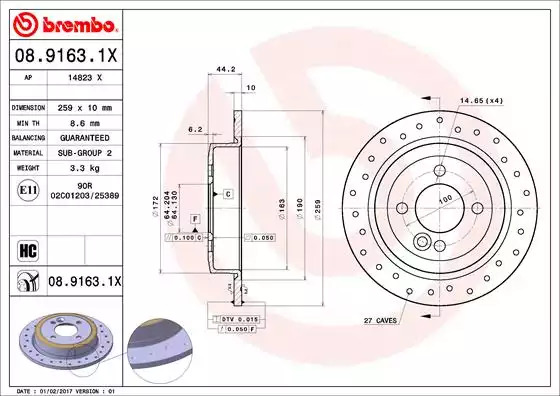 BREMBO 08916375