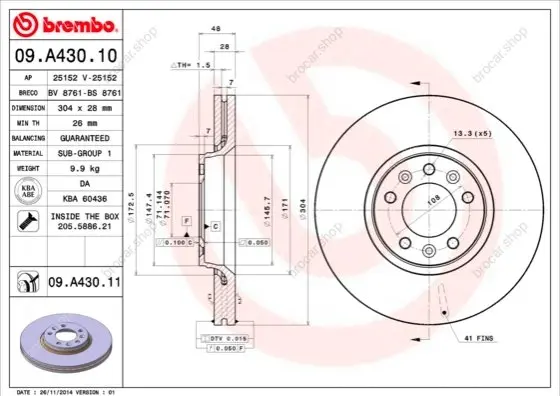 BREMBO 09A43010
