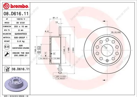 BREMBO 08D61611