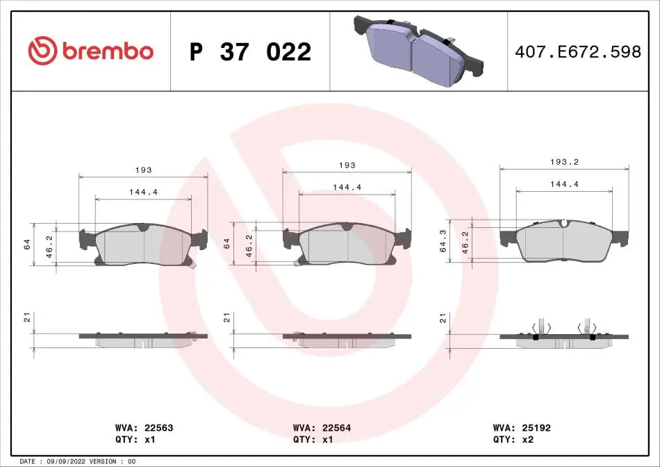 BREMBO P37022