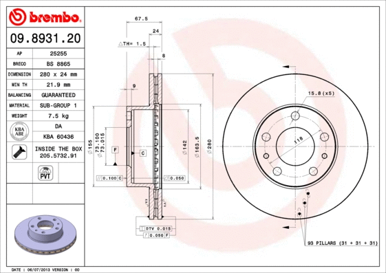 BREMBO 09893120