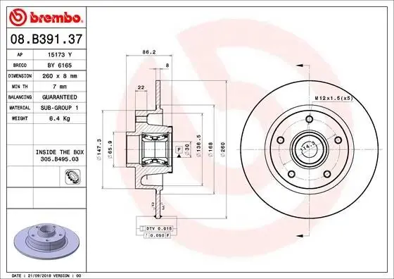 BREMBO 08B39137