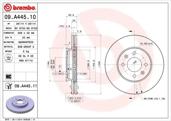 BREMBO 09A44510