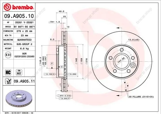 BREMBO 09A90511